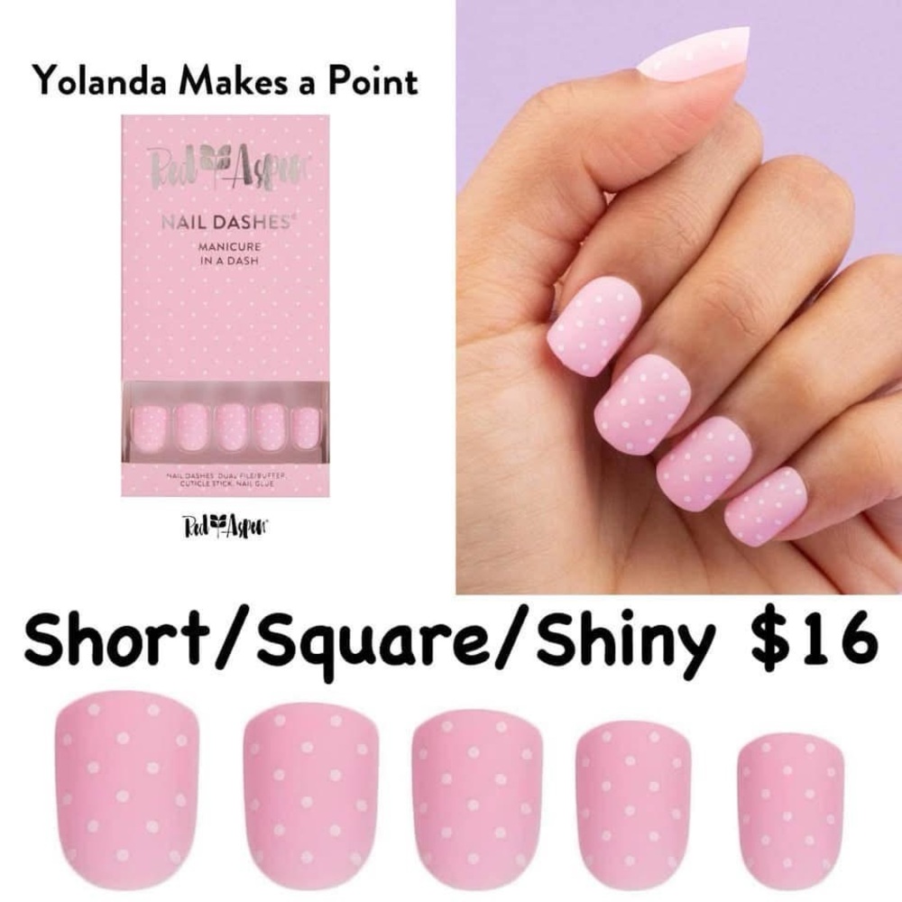 Red Aspen Nail Dashes - Yolanda Makes A Point -  Press-On Nails